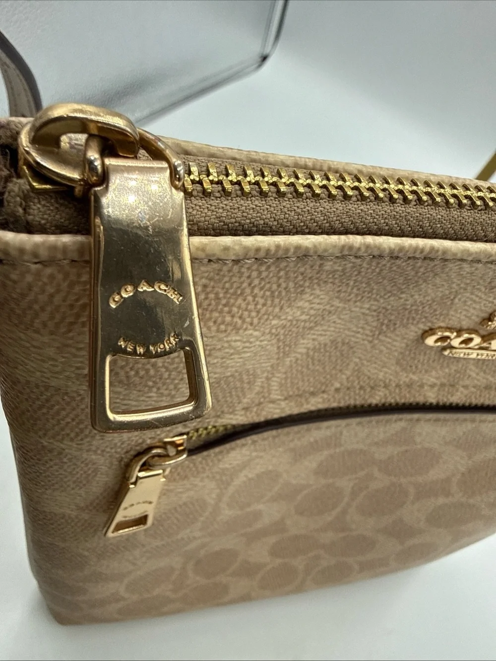 Coach Beige Signature Crossbody Bag